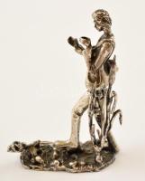 Ezüst(Ag) miniatűr figura, jelzett, m: 5 cm, nettó: 27,5 g
