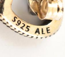 Ezüst(Ag) Pandora szívecskés fülbevalópár, jelzett, bruttó: 1,7 g