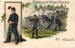 French soldiers Litho