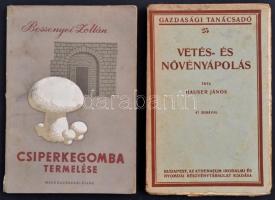 Bessenyei Zoltán: Csiperkegomba termelése. Bp., 1958, Mezőgazdasági Kiadó. Kiadói papírkötés, + Hauser János: Vetés és növényápolás. 47 ábrával. Athenaeum.