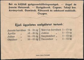 Lukács Patika Gr. Széchenyi Istvánhoz Budapest II. Széll Kálmán tér receptborítékja, rajta a patika ...