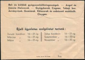 Lukács Patika Gr. Széchenyi Istvánhoz Budapest II. Széll Kálmán tér receptborítékja, rajta a patika ...