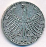 NSZK 1951F 5M Ag T:2,2-
FRG 1951F 5 Mark Ag C:XF,VF
Krause KM#112.1