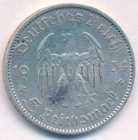 Német Harmadik Birodalom 1934A 5M Ag "Náci hatalom első évfordulója" T:2 
German Third Re...