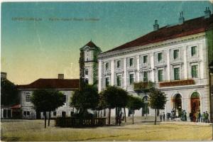 Szepesváralja, Spisské Podhradie; Fő tér, Vozári Rezső üzlete / main square, shop of Vozári (EK)