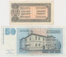 Jugoszlávia 1944. 10D + 1996. 50D T:III
Yugoslavia 1944. 10 Dinara + 1996. 50 Dinara C:F