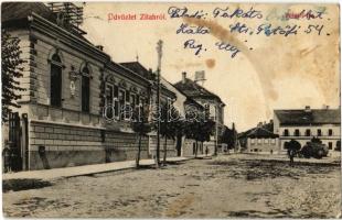 Zilah, Zalau; Polgári tér, M. kir. posta, távirda és távbeszélő hivatal. Kiadja a Szövetség könyvnyomda / square, post and telegraph office (fl)