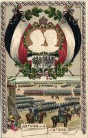 Wilhelm II. military Embossed Litho