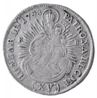 1748K-B 15kr Ag "Mária Terézia" Körmöcbánya (6,01g) T:2 / 
Hungary 1748K-B 15 Kreuzer Ag ...