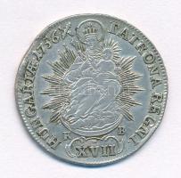 1756K-B 17kr Ag "Mária Terézia" (6,03g) T:2 durva ph. / Hungary 1756K-B 17 Kreuzer Ag &quo...