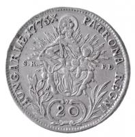 1775B/SK-PD 20kr Ag "Mária Terézia" (6,64g) T:2 / Hungary 1775B/SK-PD 20 Kreuzer Ag "...