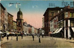 1915 Fiume, Rijeka; Corso, Casa Tiring / street view with shops (EK)