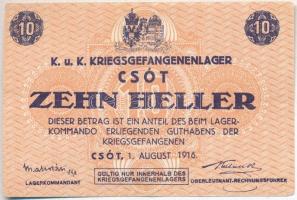 Csót / Hadifogolytábor 1916. augusztus 1. 10f számozás nélkül, aláírással T:III