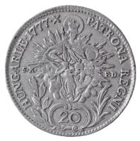 1777B/SK-PD 20kr Ag "Mária Terézia" (6,57g) T:2- / Hungary 1777B/SK-PD 20 Kreuzer Ag "...