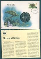 Bermuda 1986. 1$ "WWF-Teknős" érmés, bélyeges borítékon T:BU Tájékoztatóval!