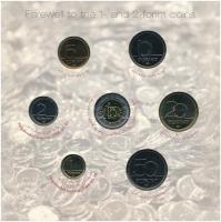 2008. 1Ft-100Ft (7xklf) "Búcsú az egy- és kétforintostól" forgalmi sor dísztokos szettben ...