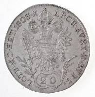 1803B 20kr Ag "I. Ferenc" (6,25g) T:1-,2- juszt. 
Hungary 1803B 20 Kreuzer Ag "Franz...