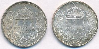 1912KB-1914KB 1K Ag "Ferenc József" (2x) T:1,1-
Adamo K5.1