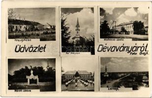 1951 Dévaványa, Községháza, Református templom, Hősök szobra, Vadkacsa szálló. Foto Baji