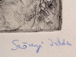 Szőnyi jelzéssel: Fekvő akt. Rézkarc, papír, 7×10 cm