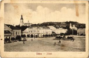 Zilah, Zalau; Fő tér, templomok, üzletek. Kiadja Seres / main square, churches, shops (fl)