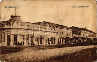 1918 Nagykároly, Carei; Deák Ferenc utca, Politzer Ignác, Hadnagy Ignác, Klein Ignác üzlete / street view, shops (EB)