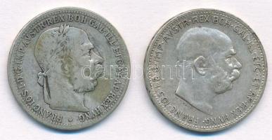Ausztria 1902-1912. 1K Ag Ferenc József (2xklf) T:2,2- Austria 1902-1912. 1 Corona Ag Franz Joseph (2xdiff) C:XF,VF