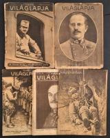 1916-1917 Tolnai Világlap háborús számai, 5 db, foltosak, szakadozott borítókkal.