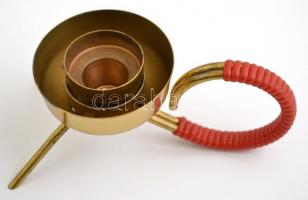 Wmf kraklé gyertyatartó, réz lábakkal, apró karcolásokkal, jelzett, m: 22 cm