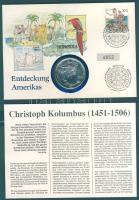 USA 1992. 1$/1oz "Walking" Ag érmés borítékon "Kolumbusz" T:1 Tájékoztatóval!