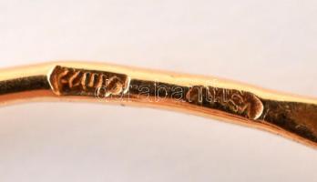 Arany(Au) 14K fülbevalópár, jelzett, d: 2 cm, nettó: 2,6 g