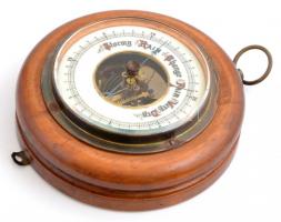 Barométer, fa alapon, d: 14 cm