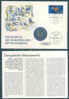 NSZK 1992. "Európai Közösség" Ag emlékérem érmés, bélyeges borítékon T:PP Tájékoztatóval!