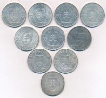 Szlovákia 1944. 50K Ag "Függetlenség 5. évfordulója" (10x) T:1-,2 patina 
Slovakia 1944. ...