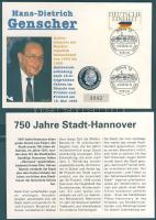 NSZK 1992. "Európai Közösség-Hans-Dietrich Genscher" Ag emlékérem érmés, bélyeges borítékon T:PP Tájékoztatóval!