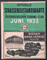 1933 Offizielle Strassenzustandskarte des Österreichischen Touring-Club Jun 1933., Ausztria térkép, ...