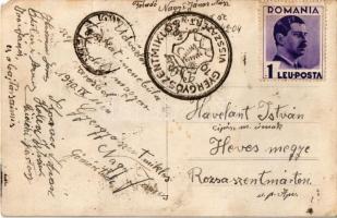 1940 Gyergyószentmiklós, Gheorgheni; bevonulás, díszkapu "Soha többé el nem választhatnak"...