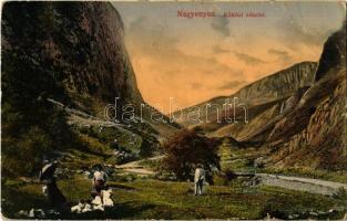 1916 Nagyenyed, Aiud; Kőközi részlet. Kiadja Földes Ede / Cheile Valisoarei / rock gorge (EB)