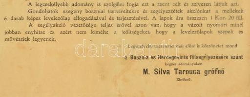 cca 1914-1916 "Segélyakció Bosznia és Hercegovina részére" - felhívás M. Silva Tarouca gró...