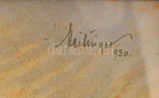 Meilinger Dezső (1892-1960): Téli fények. Pasztell, papír- karton, jelzett, üvegezett keretben, 40×6...