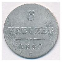 Ausztria 1849C 6kr Ag T:2- Austria 1849C 6 Kreuzer Ag C:VF  Krause KM#2200