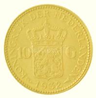 Hollandia 1932. 10G Au "I. Vilma" (6,72g/0.900) T:1-
Netherlands 1932. 10 Gulden Au &quot...