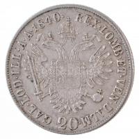 1840E 20Kr Ag "V. Ferdinánd" (6,64g) T:2- 
Huszár: 2084., Unger III.: 1421.b
