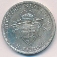 1938. 5P Ag "Szent István" T:1- Adamo P8.1
