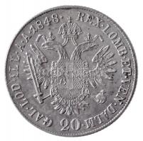 1848E 20kr Ag "V. Ferdinánd" (6,70g) T:1- / Hungary 1848E 20 Kreuzer Ag "Ferdinand V&...