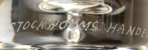 Jelzett buborék váza, kis kopásnyomokkal, m: 21,5 cm