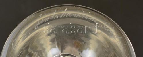 Jelzett buborék váza, kis kopásnyomokkal, m: 21,5 cm