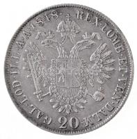 Ausztria 1848C 20kr "I. Ferdinánd" Ag (6,72g) T:2 
Austria 1848C 20 Kreuzer "Ferdina...