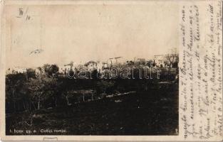 1918 Cotici romjai. 1. honvéd gyalogezred. Hadifénykép Kiállítás / WWI Austro-Hungarian K.u.K. military, ruins of Cotici (EK)