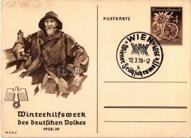 Winterhilfswerk (WHW) des deutschen Volkes 1938-39 März / Winter Relief of the German People NSDAP Nazi Party propaganda, swastika; 6+4 Ga. + 1939 Wiener Frühjahrsmesse So. Stpl. (EK)
